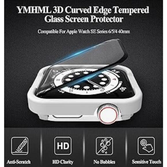 Smart watch Case for 40mm SE Series 6/5/4 clear Band & 2 Screen Protectors - Picture 2 of 6